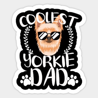 Glasses Coolest Yorkie Dog Dad Sticker